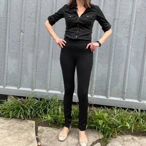 Valentino straight  leg silk embellished pants, size 4